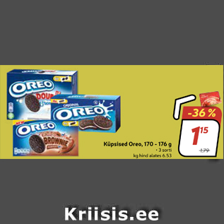 Allahindlus - Küpsised Oreo, 170 - 176 g