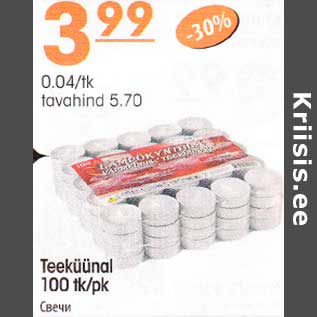 Allahindlus - Teeküünal 100tk/rk