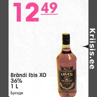 Allahindlus - Brändi Ibis XO 36% 1L