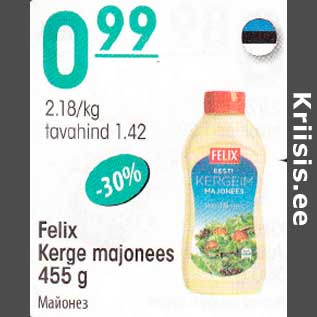 Allahindlus - Felix Kerge majonees 455 g