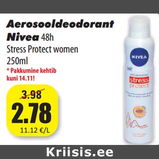 Allahindlus - Aerosooldeodorant Nivea