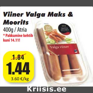 Allahindlus - Viiner Valga Maks & Moorits 400g / Atria