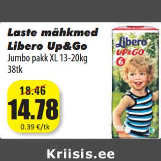 Allahindlus - Laste mähkmed Libero Up&Go