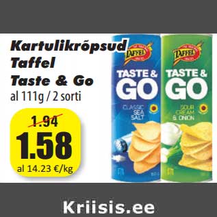 Allahindlus - Kartulikrõpsud Taffel Taste & Go