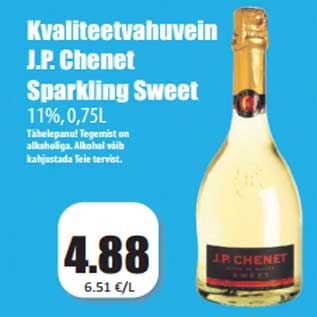 Allahindlus - Kvaliteetvahuvein J.P. Chenet Sparkling Sweet