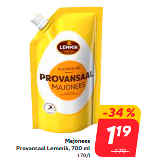 Allahindlus - Majonees Provansaal Lemmik, 700 ml