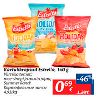 Allahindlus - Kartulikrõpsud Estrella, 140 g