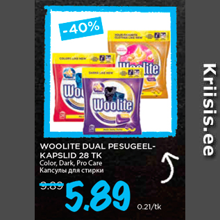 Allahindlus - WOOLITE DUAL PESUGEELKAPSLID 28 TK