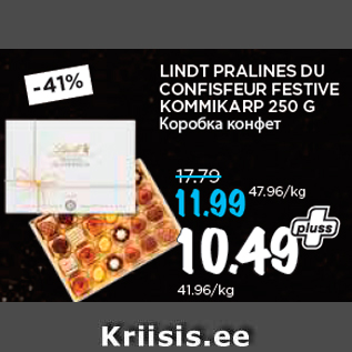 Allahindlus - LINDT PRALINES DU CONFISFEUR FESTIVE KOMMIKARP 250 G