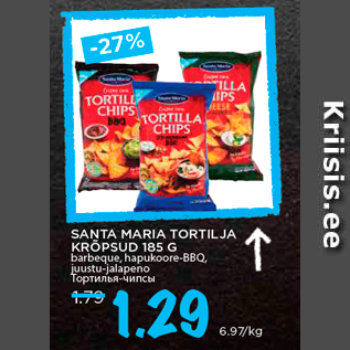 Allahindlus - SANTA MARIA TORTILJA KRÕPSUD 185 G