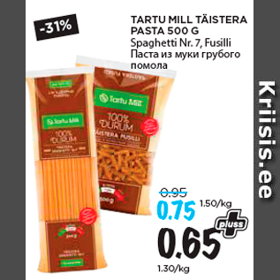 Allahindlus - TARTU MILL TÄISTERA PASTA 500 G