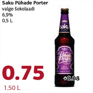 Allahindlus - Saku Pühade Porter valge šokolaadi 6,9%,0,5 L