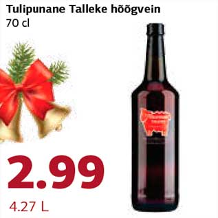 Allahindlus - Tulipunane Talleke hõõgvein 70 cl