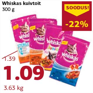 Allahindlus - Whiskas kuivtoit 300 g