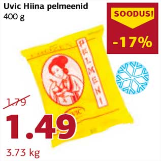 Allahindlus - Uvic Hiina pelmeenid 400 g