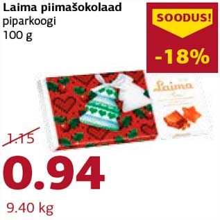 Allahindlus - Laima piimašokolaad piparkoogi 100 g