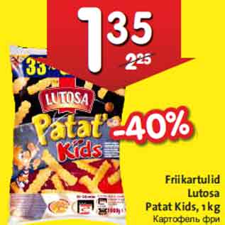 Allahindlus - Friikartulid Lutosa Patat Kids, 1 kg