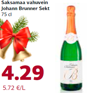 Allahindlus - Saksamaa vahuvein Johann Brunner Sekt 75 cl