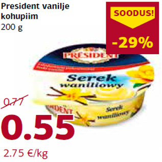 Allahindlus - President vanilje kohupiim 200 g