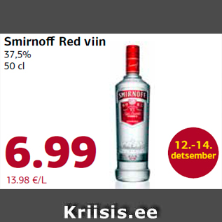 Allahindlus - Smirnoff Red viin