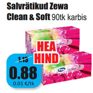 Allahindlus - Salvrätikud Zewa Clean & Soft