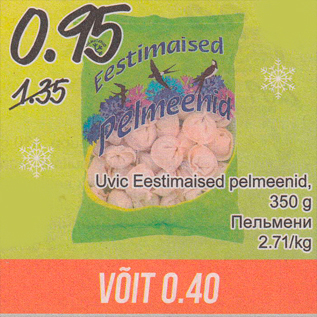 Allahindlus - Uvic Eestimaitsed pelmeenid, 350 g