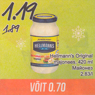 Allahindlus - Hellmann´s Original majonees, 420 ml