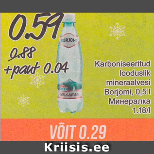 Allahindlus - Karboniseeritud looduslik mineraalvesi Borjomi, 0,5 l