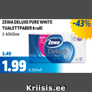 Allahindlus - Zewa Deluxe Pure White tualettpaber