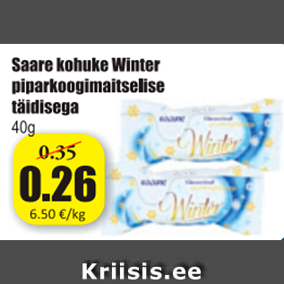 Allahindlus - Saare kohuke Winter piparkoogimaitselise täidisega 40 g