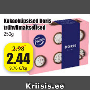 Allahindlus - Kakaoküpsised Doris trühvlimaitselised 250 g