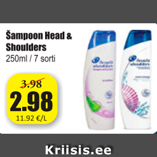 Allahindlus - Šampoon Head&Shoulders