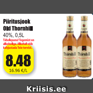 Allahindlus - Piipritusjook Old Thornhill