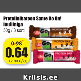 Allahindlus - Proteiinibatoon Sante Go On! inuliiniga