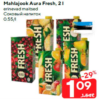 Allahindlus - Mahlajook Aura Fresh, 2 l