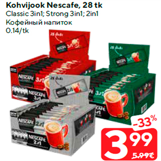 Allahindlus - Kohvijook Nescafe, 28 tk