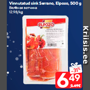 Allahindlus - Vinnutatud sink Serrano, Elpozo, 500 g