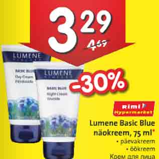 Allahindlus - Lumene Basic Blue näokreem, 75 ml