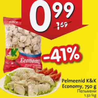 Allahindlus - Pelmeenid K&K Economy, 750 g