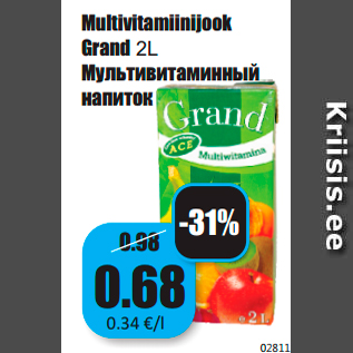 Allahindlus - Multivitamiinijook Grand 2L