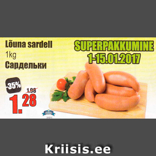 Allahindlus - Lõuna sardell 1 kg