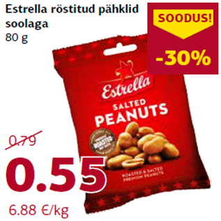 Allahindlus - Estrella röstitud pähklid soolaga 80 g