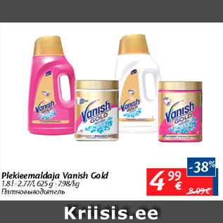 Allahindlus - Plekieemaldaja Vanish Gold 1,8 l