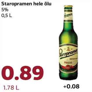 Allahindlus - Staropramen hele õlu 5% 0,5 L