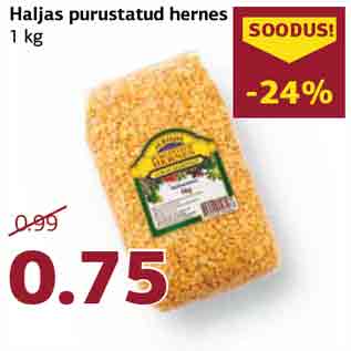 Allahindlus - Haljas purustatud hernes 1 kg