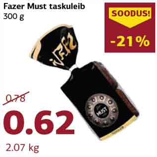 Allahindlus - Fazer Must taskuleib 300 g