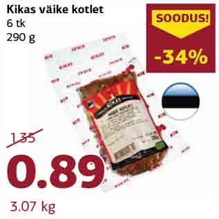 Allahindlus - Kikas väike kotlet 6 tk 290 g