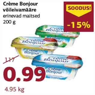 Allahindlus - Crème Bonjour võileivamääre erinevad maitsed 200 g