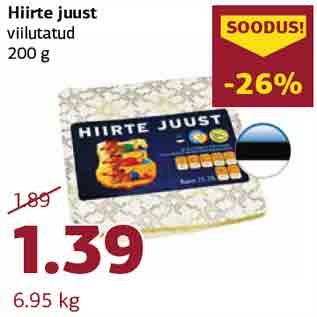 Allahindlus - Hiirte juust viilutatud 200 g