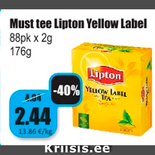 Allahindlus - Must tee Lipton Yellow Label